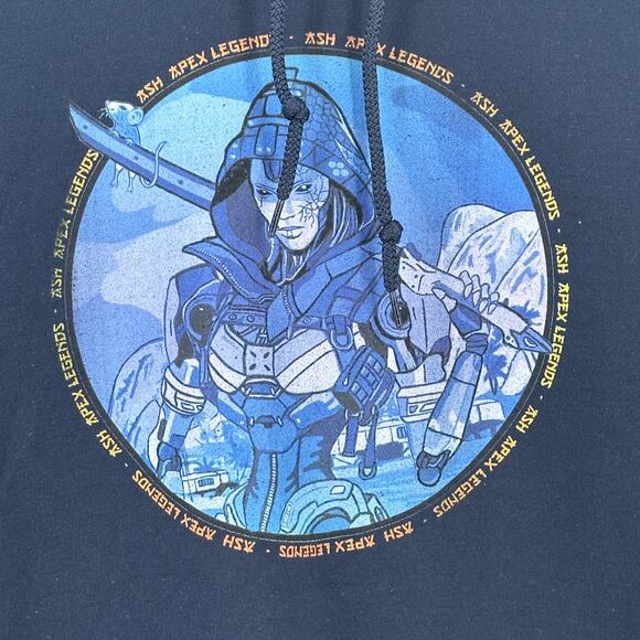 Ash Apex Legends Navy Blue Pullover Hoodie Sweatshirt Mens Size X-Large - Picture 2 of 3